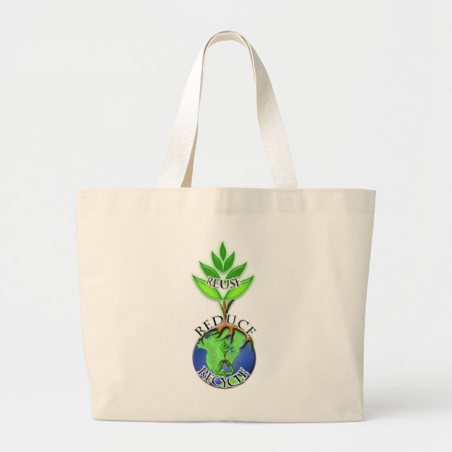 ReLeaf Plant A Tree Large Tote Bag (Front)