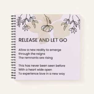 Release and let go - self love poem poetry notebook