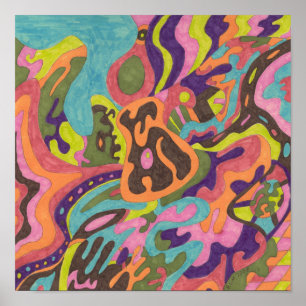 "Release" Original Abstract 12x12 Poster