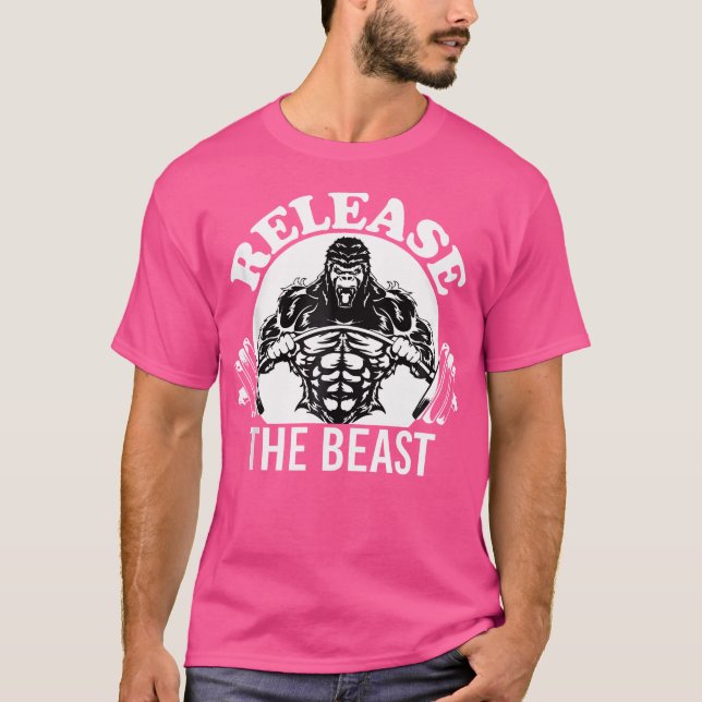 Release The Beast Gym Gorilla Weight Lift Animal M T-Shirt (Front)
