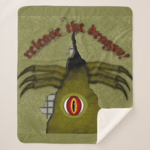 Release The Dragon! Digital Art Sherpa Blanket