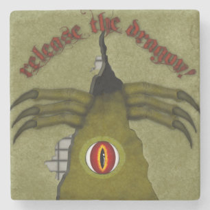 Release The Dragon! Digital Art Stone Coaster