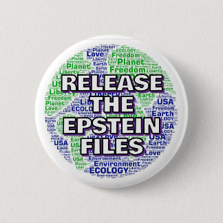 RELEASE THE EPSTEIN FILES (Planet Earth Word Art) 6 Cm Round Badge