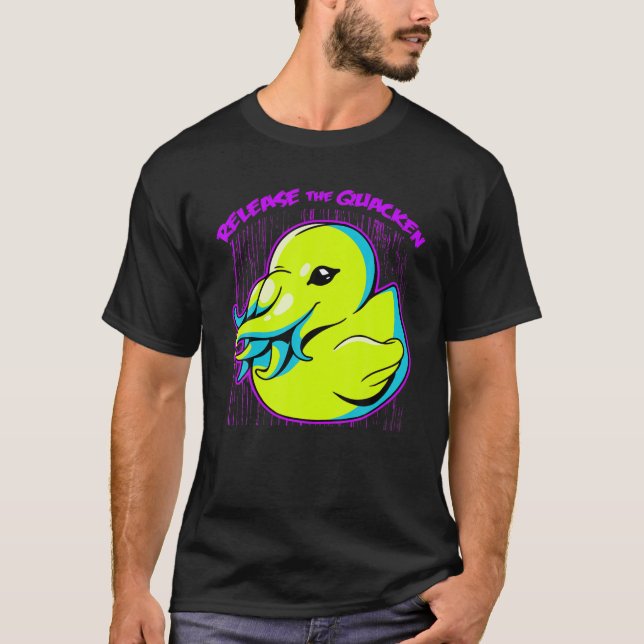 Release The Quacken Rubber Duck Cryptid Kraken Tee (Front)