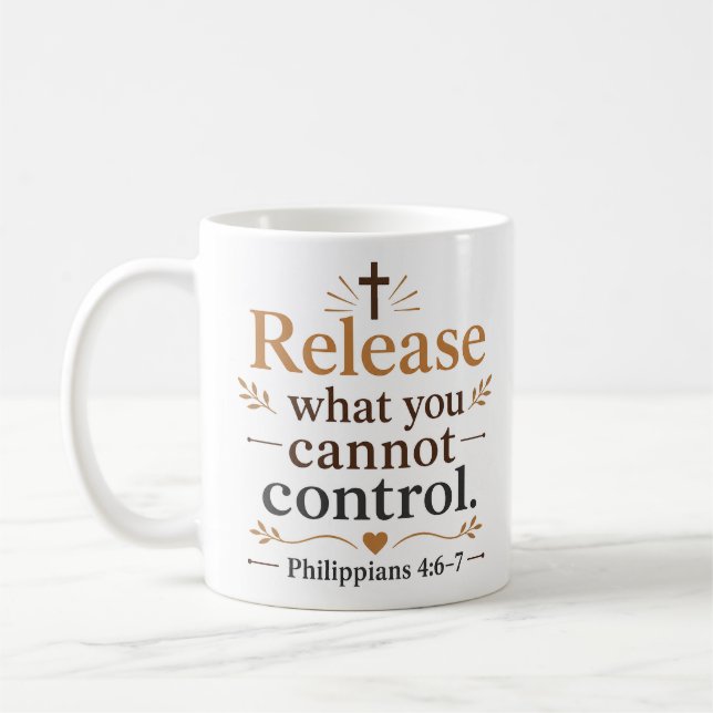 Release What You Cannot Control Christian Quote Coffee Mug (Left)