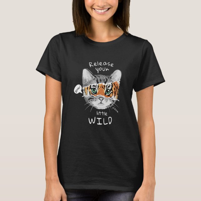 Release Your Little Wild Cute Cat Tiger Costume De T-Shirt (Front)