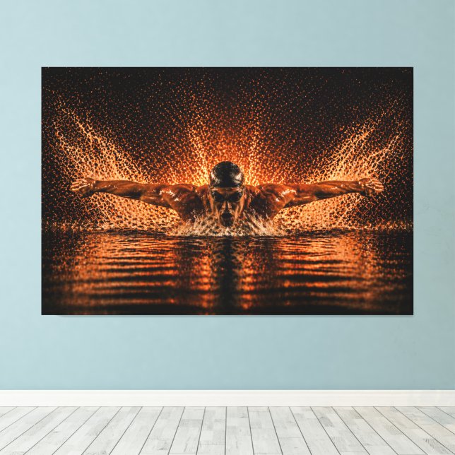 Relentless Flow – Full Butterfly Power Canvas Print (Insitu(Wood Floor))