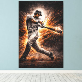 Relentless Impact – Baseball Power Swing Canvas Print