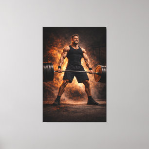 Relentless Strength – Heavy Deadlift Power Canvas Print