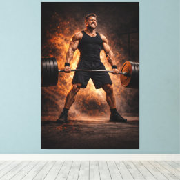 Relentless Strength – Heavy Deadlift Power Canvas Print