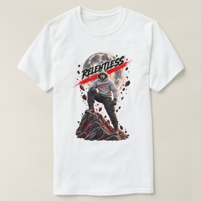 Relentless Wolf Mountain Adventure T-Shirt (Design Front)