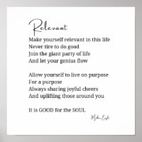 Relevant Encouragement Inspirational poem poster 