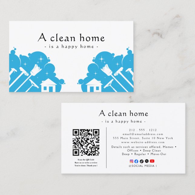 Reliable Cleaning Business Card (Front/Back)