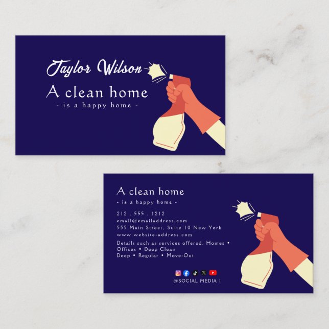 Reliable Cleaning Business Card (Front/Back)