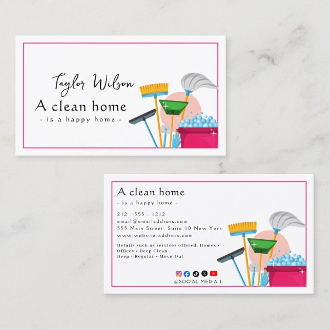 Reliable Cleaning Business Card (Front/Back)
