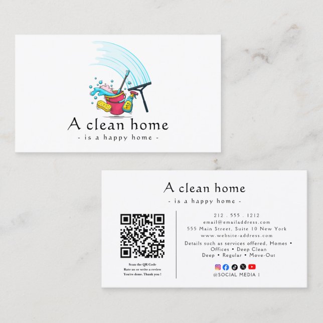 Reliable Cleaning Business Card (Front/Back)