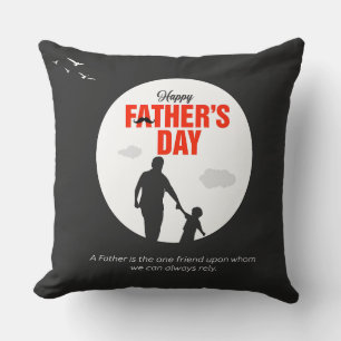 Reliable Friend Father and Son Silhouette Cushion