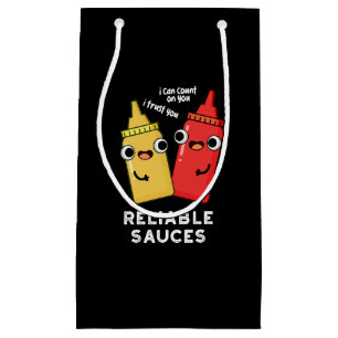 Reliable Sauces Funny Food Pun Dark BG Small Gift Bag