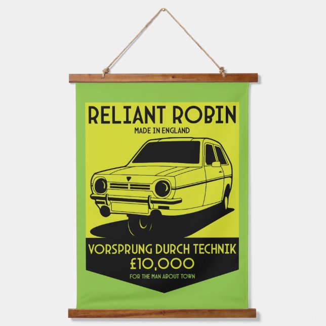 Reliant Robin British Car Hanging Tapestry (Front)