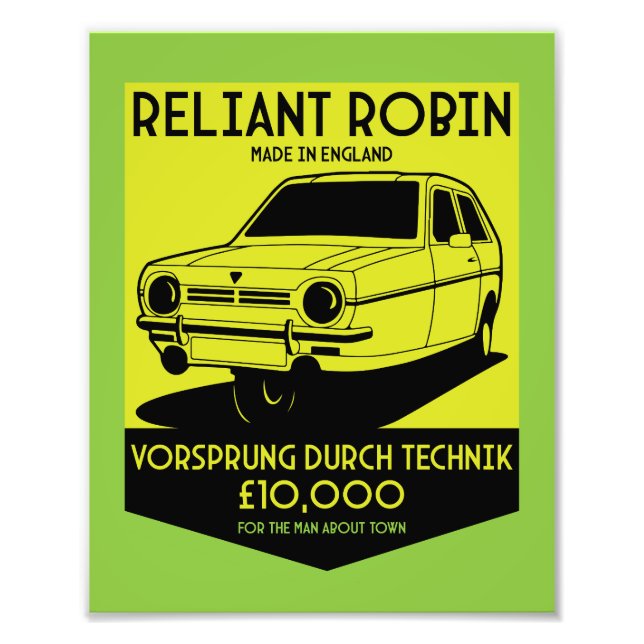 Reliant Robin British Car Photo Print (Front)