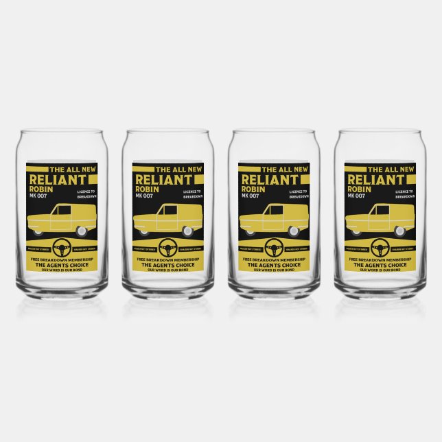 Reliant Robin Car Can Glass (Front)