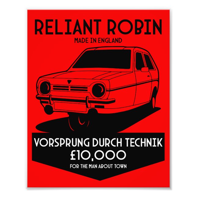 Reliant Robin Three Wheeled Car Photo Print (Front)