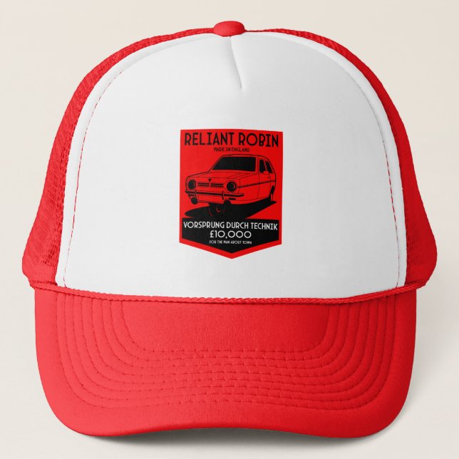 Reliant Robin Three Wheeled Car Trucker Hat (Front)
