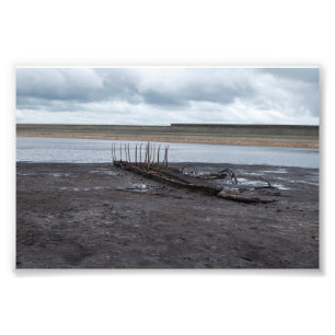 Relic of the Deep: Sunken Boat at Warland Dam Photo Print