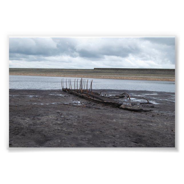 Relic of the Deep: Sunken Boat at Warland Dam Photo Print (Front)