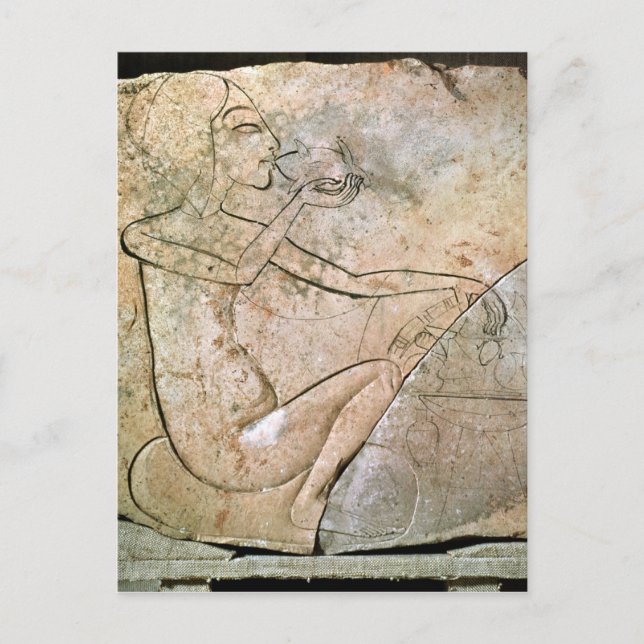 Relief depicing a princess eating a roasted postcard (Front)