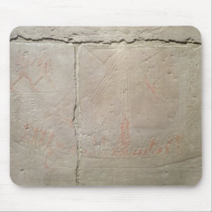 Relief depicting a boat journey mouse mat