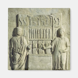 Relief depicting a cutlery shop magnet