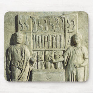 Relief depicting a cutlery shop mouse mat