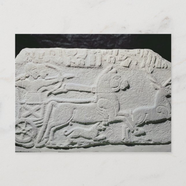 Relief depicting a deer hunt postcard (Front)