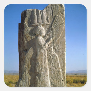 Relief depicting a four-winged spirit square sticker