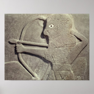 Relief depicting a hunter, from Tell-Halaf, Poster