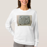 Relief depicting a menorah T-Shirt<br><div class="desc">Jewish School's Relief depicting a menorah,  from Umm Qeis (Ancient Gadara) Jordan (basalt) located at the Louvre,  Paris,  France. The Relief depicting a menorah,  from Umm Qeis (Ancient Gadara) Jordan was created around the 6th century.</div>