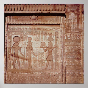Relief depicting a pharaoh poster