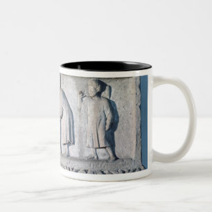 Relief depicting a tax collecting scene Two-Tone coffee mug