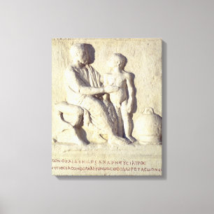 Relief depicting a visit to the doctor canvas print
