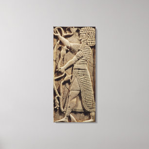 Relief depicting a warrior canvas print
