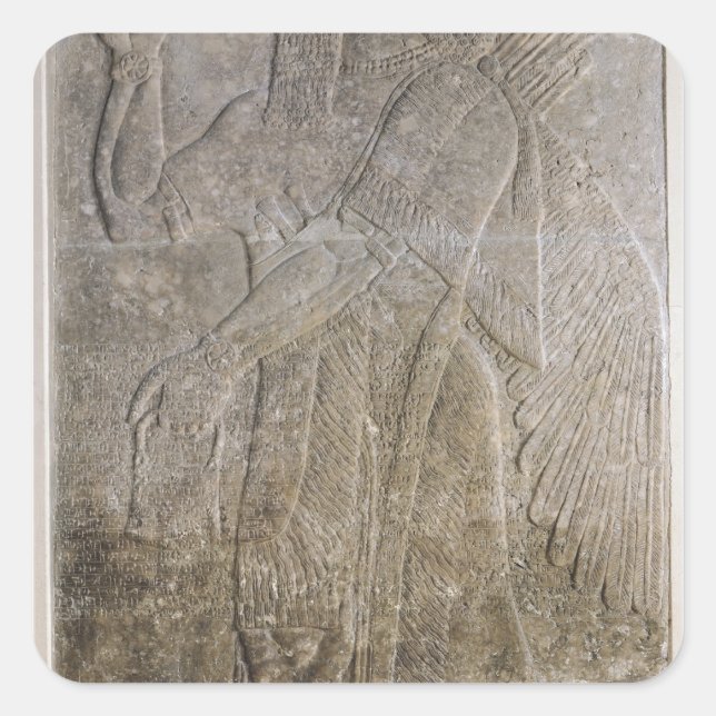 Relief depicting a Winged Genie Square Sticker (Front)