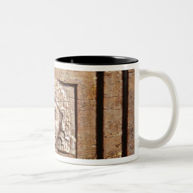 Relief depicting a woman at a window Two-Tone coffee mug (Right)