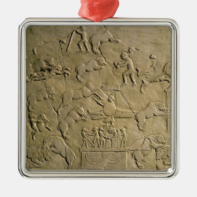 Relief depicting circus games metal tree decoration (Front)