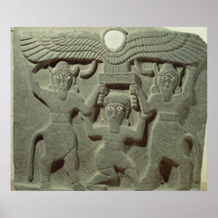Relief depicting Gilgamesh between two Poster