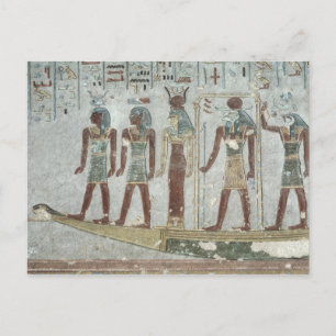 Relief depicting Khnum in a funerary  barque Postcard