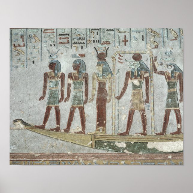 Relief depicting Khnum in a funerary  barque Poster (Front)