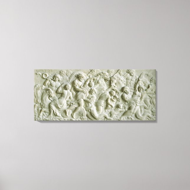 Relief depicting nereids carried away by tritons canvas print (Front)