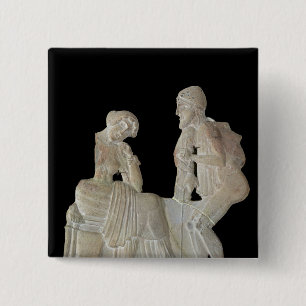 Relief depicting Odysseus and Penelope 15 Cm Square Badge