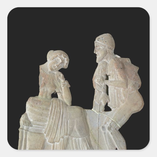 Relief depicting Odysseus and Penelope Square Sticker (Front)